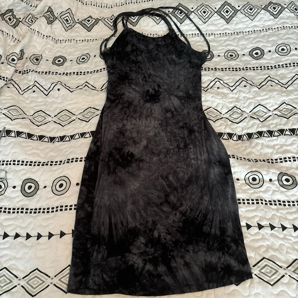 Small Black tie-dyed SHEIN dress with an open back!